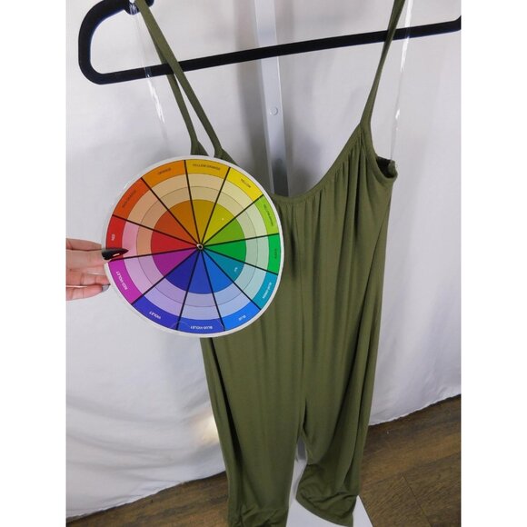 Kali Reve Olive Boho Jumpsuit M/L - Green - Excellent - Witchcore Earth - Picture 9 of 11